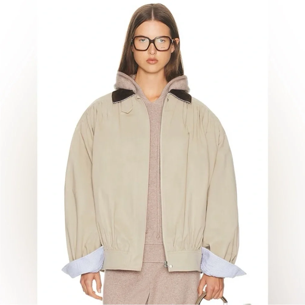 Helsa NWOT The Shirred Bomber Jacket With Corduroy Collar - Picture 2 of 15